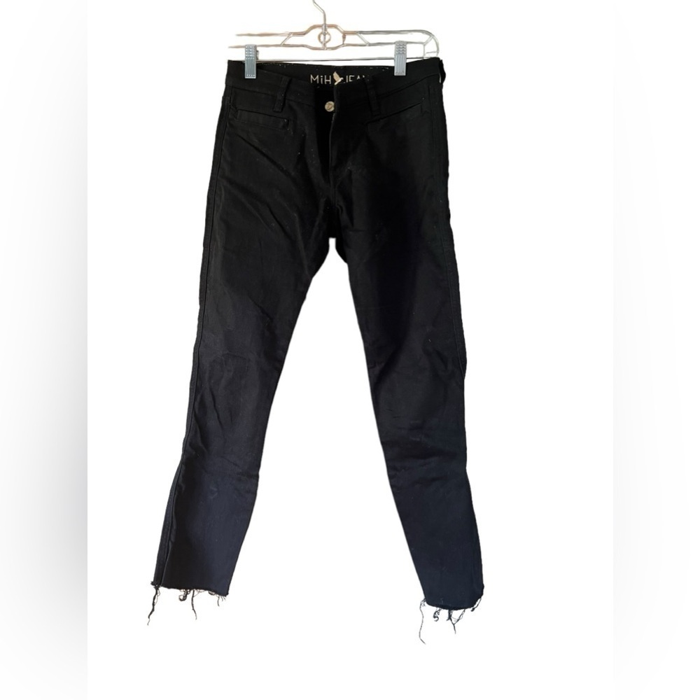 MIH Jeans‎ Black Denim Frayed Hem Skinny Jeans Size 26